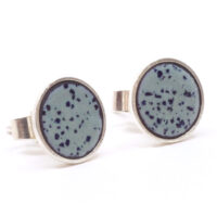 Ohrstecker Silber-Emaille | 8 mm taubenblau