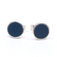 Ohrstecker Silber | 6 mm dunkelblau