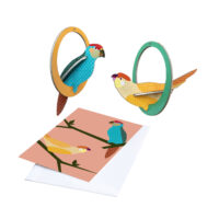 studio ROOF Pop out Karte "Swinging Parakeets"