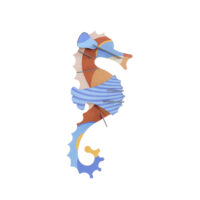 studio ROOF 3D Wanddeko "Blue Ringlet Seahorse"
