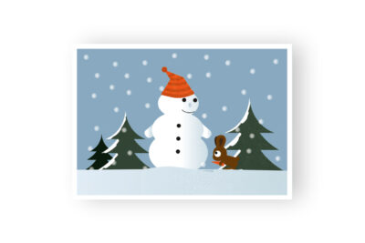 misuki postkarte snowman