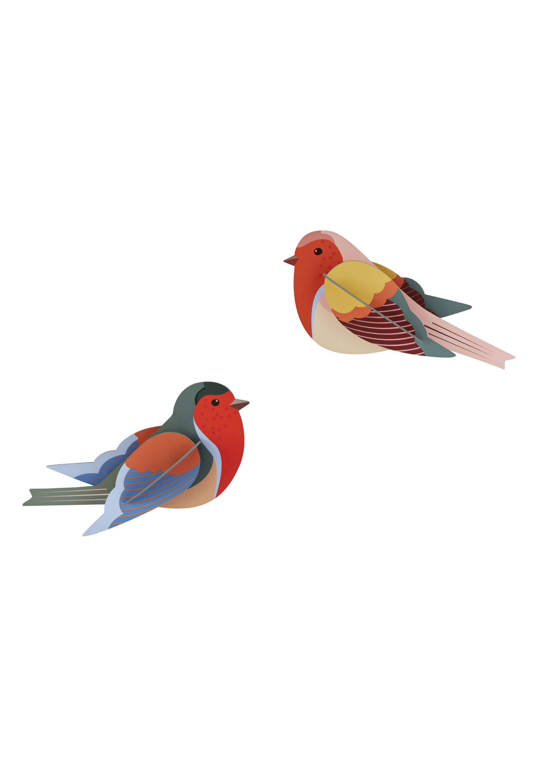 studio ROOF 3D Wanddeko "robins" 2er Set – Bild 2