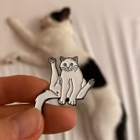 Emaillepin | sitting cat – Bild 3