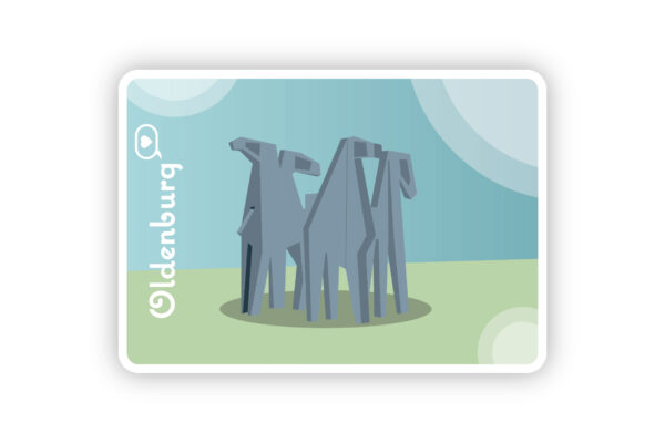 Postkarte „Pferdemarkt“
