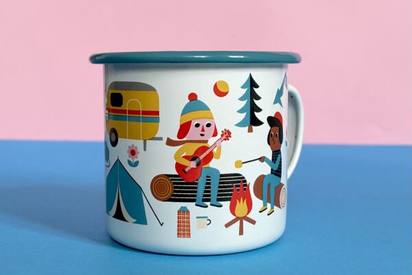 Omm Design Emailletasse camping lover