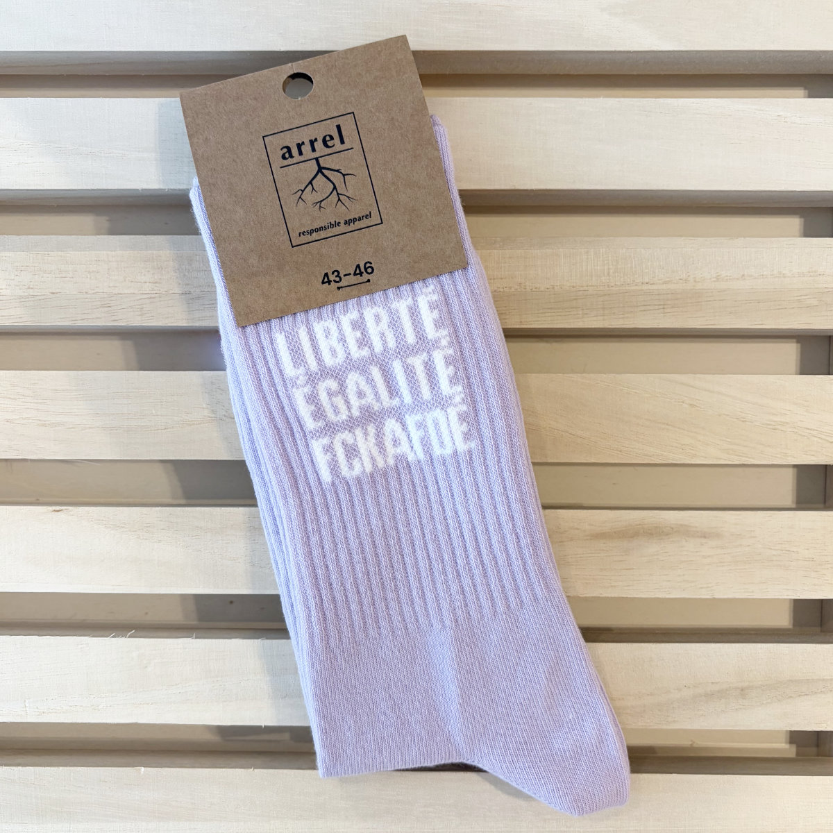 Arrel Socken »liberté, égalité, fckafdé« | pink/weiß Größe 43-46