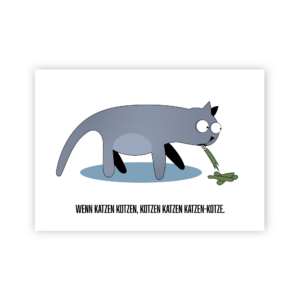 Postkarte »Katzenkotze«
