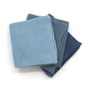 Solwang Gestrickte Wischtücher 3er-Set | blau