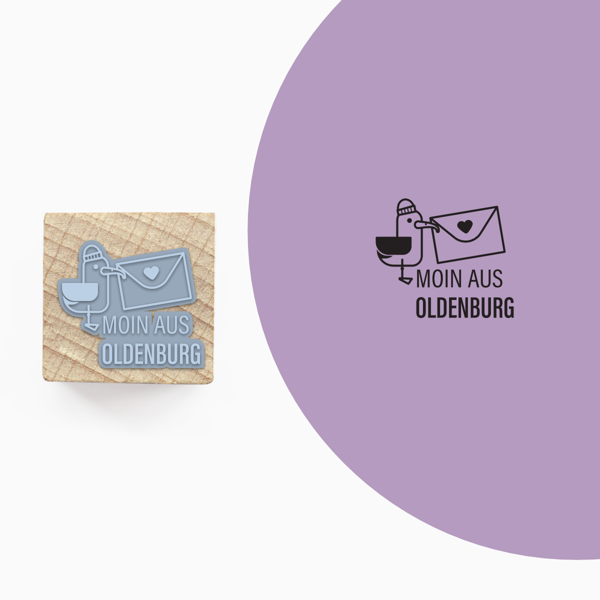 Stempel »Moin aus Oldenburg | Möwe«