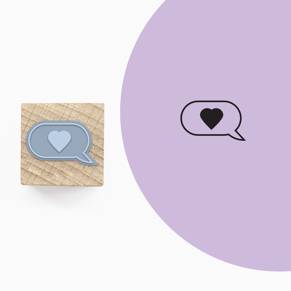 Stempel »Sprechblase mit Herz«