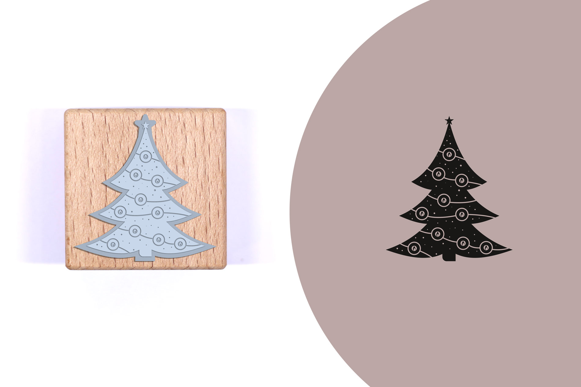 Midistempel »Weihnachtsbaum mit Lichterkette«
